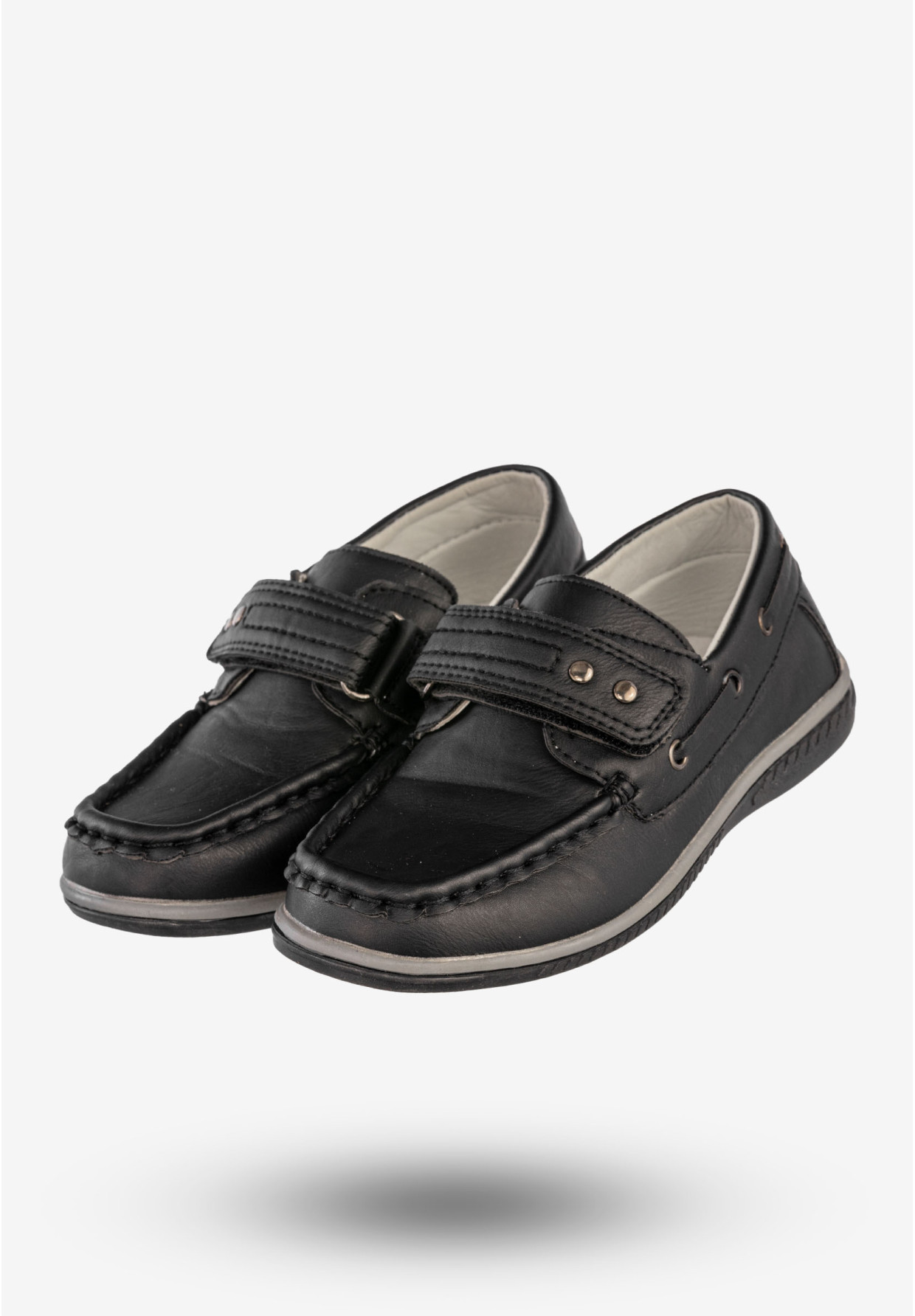 Półbuty Wizytowe Chłopięce Buty Na Rzepy Mokasyny Czarne Apawwa