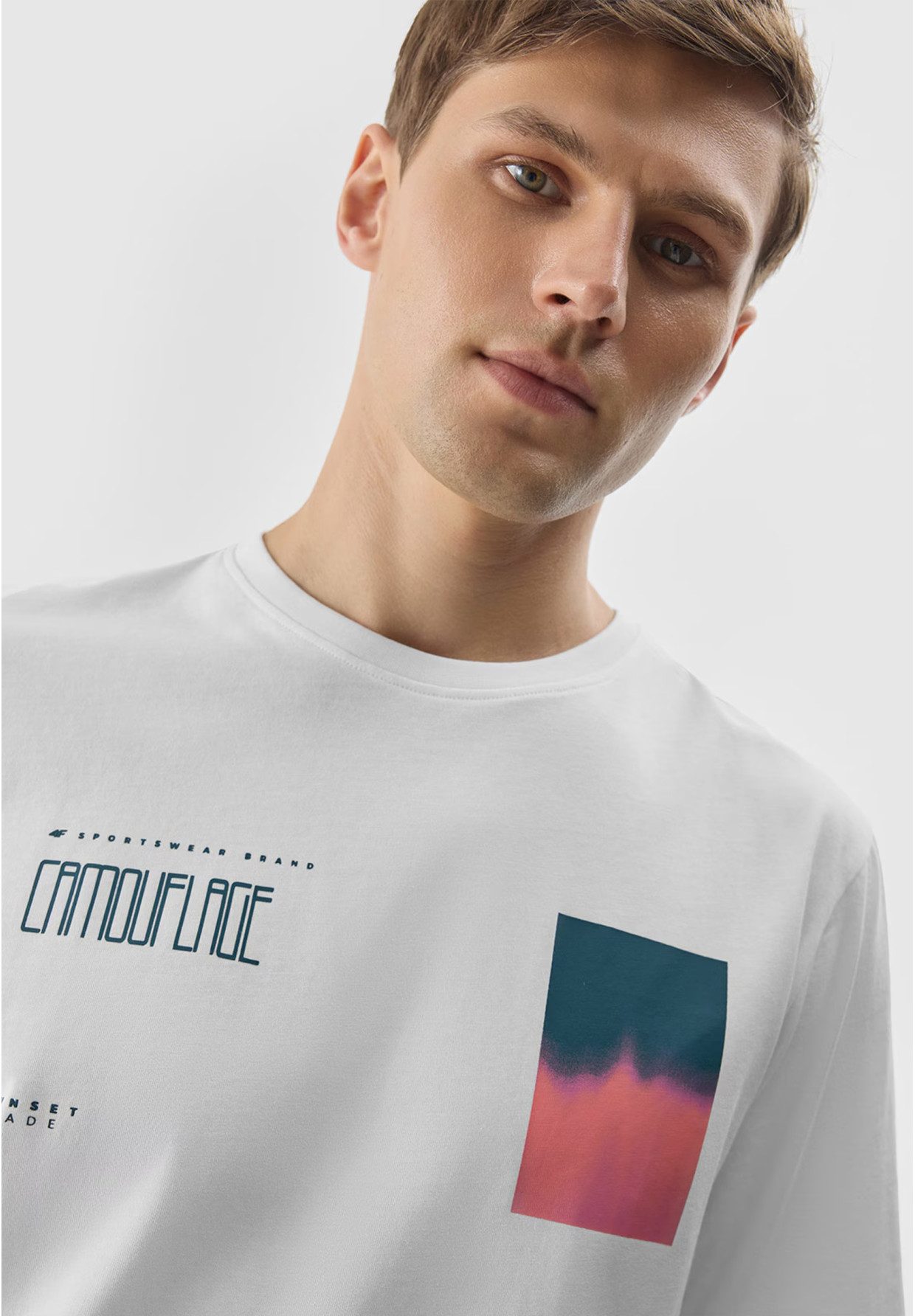 Koszulka Męska 4F T-shirt Sportowy Regular Z Nadrukiem Biały 4FWSS24TTSHM1289
