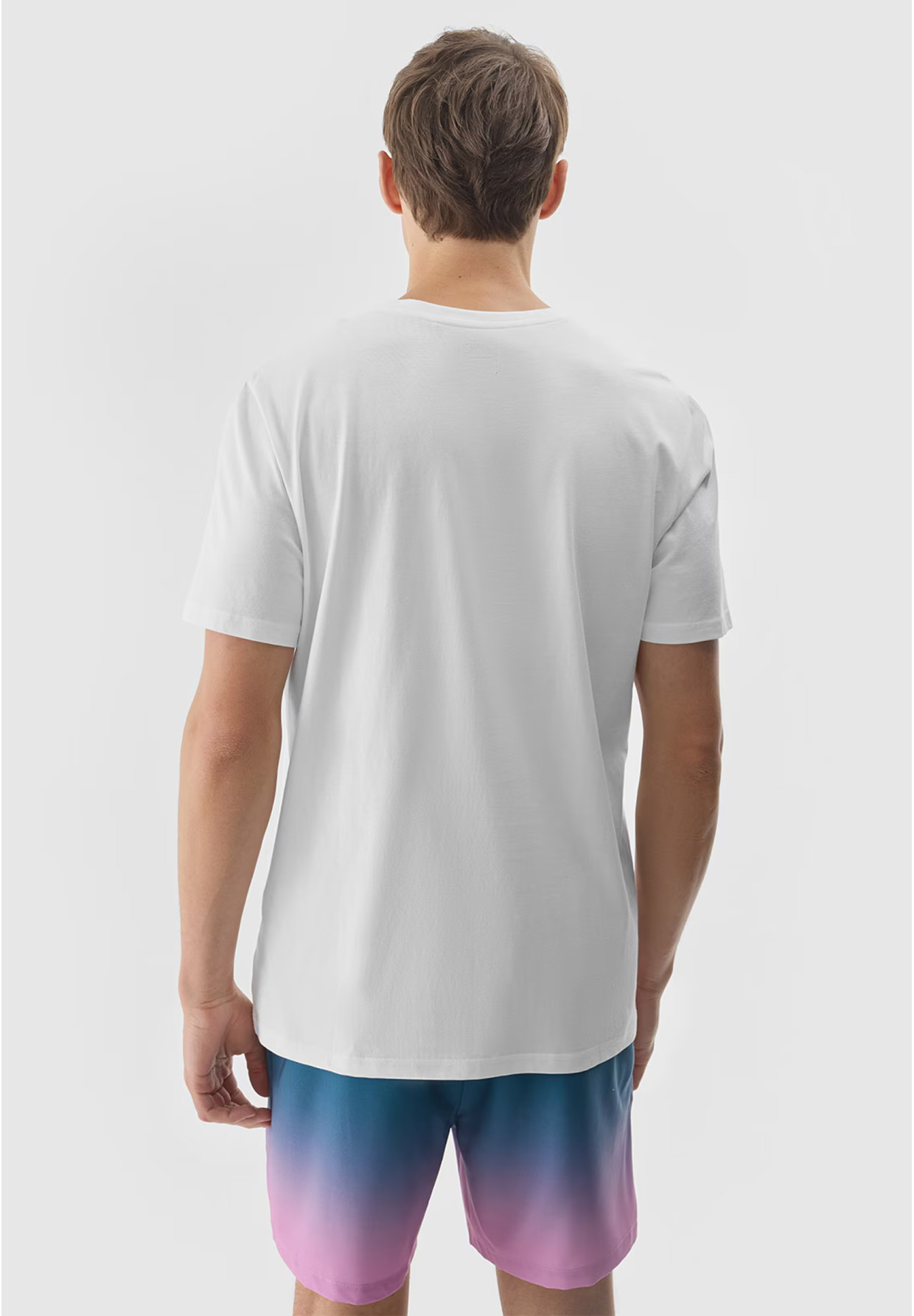 Koszulka Męska 4F T-shirt Sportowy Regular Z Nadrukiem Biały 4FWSS24TTSHM1289