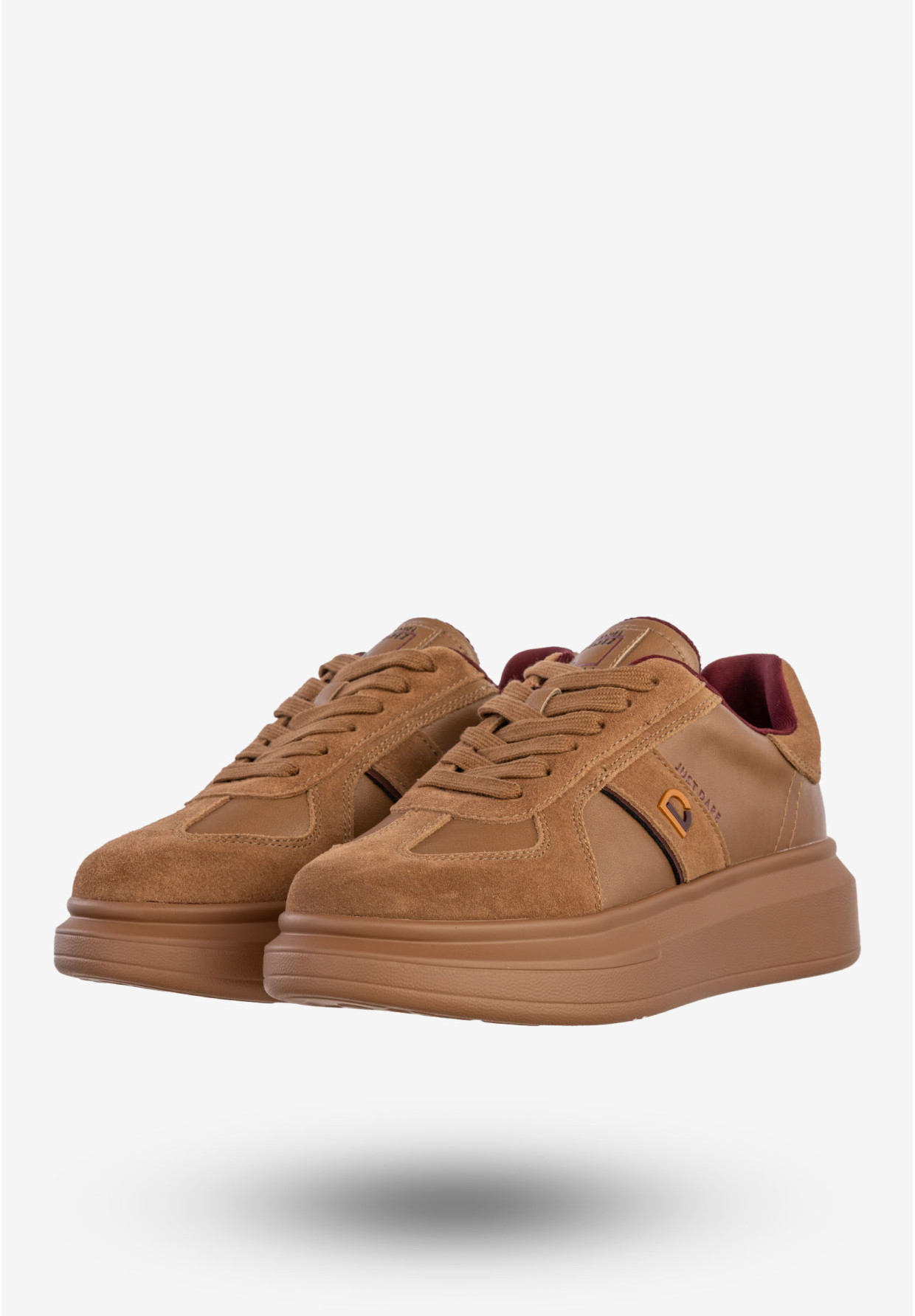 Sneakersy Damskie Skórzane Buty Na Platformie Półbuty Brązowe Daniel Lopez SS2D4005