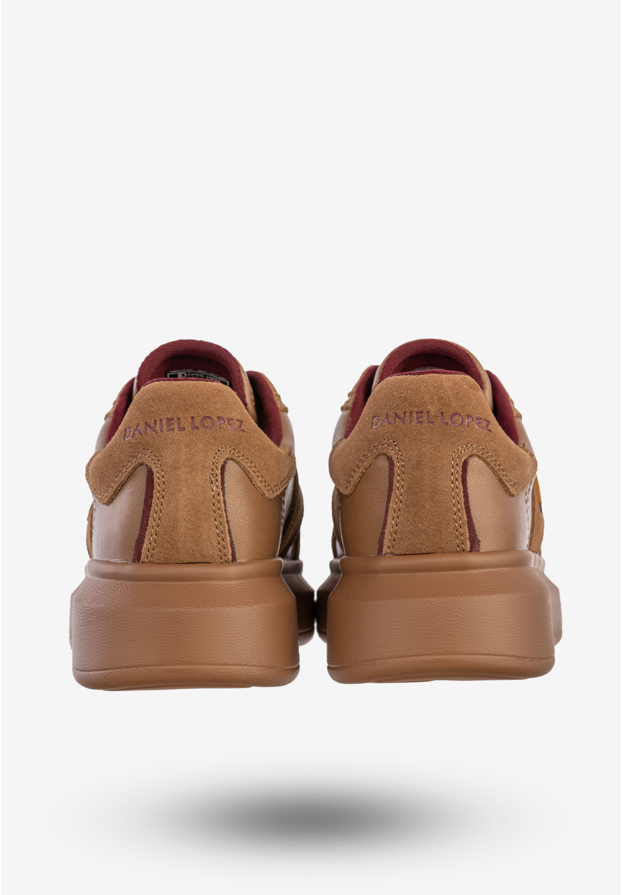 Sneakersy Damskie Skórzane Buty Na Platformie Półbuty Brązowe Daniel Lopez SS2D4005