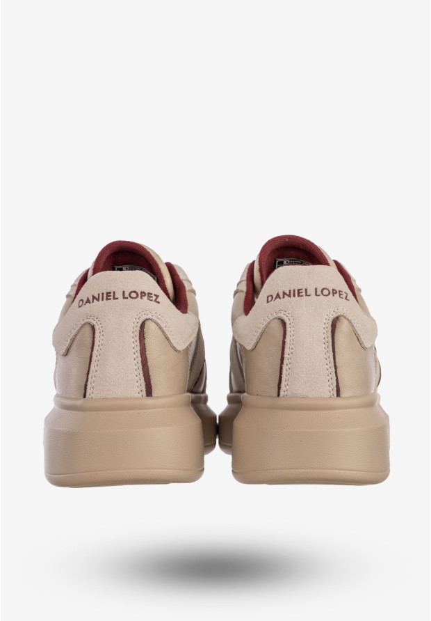 Sneakersy Damskie Skórzane Buty Na Platformie Półbuty Beżowe Daniel Lopez SS2D4003
