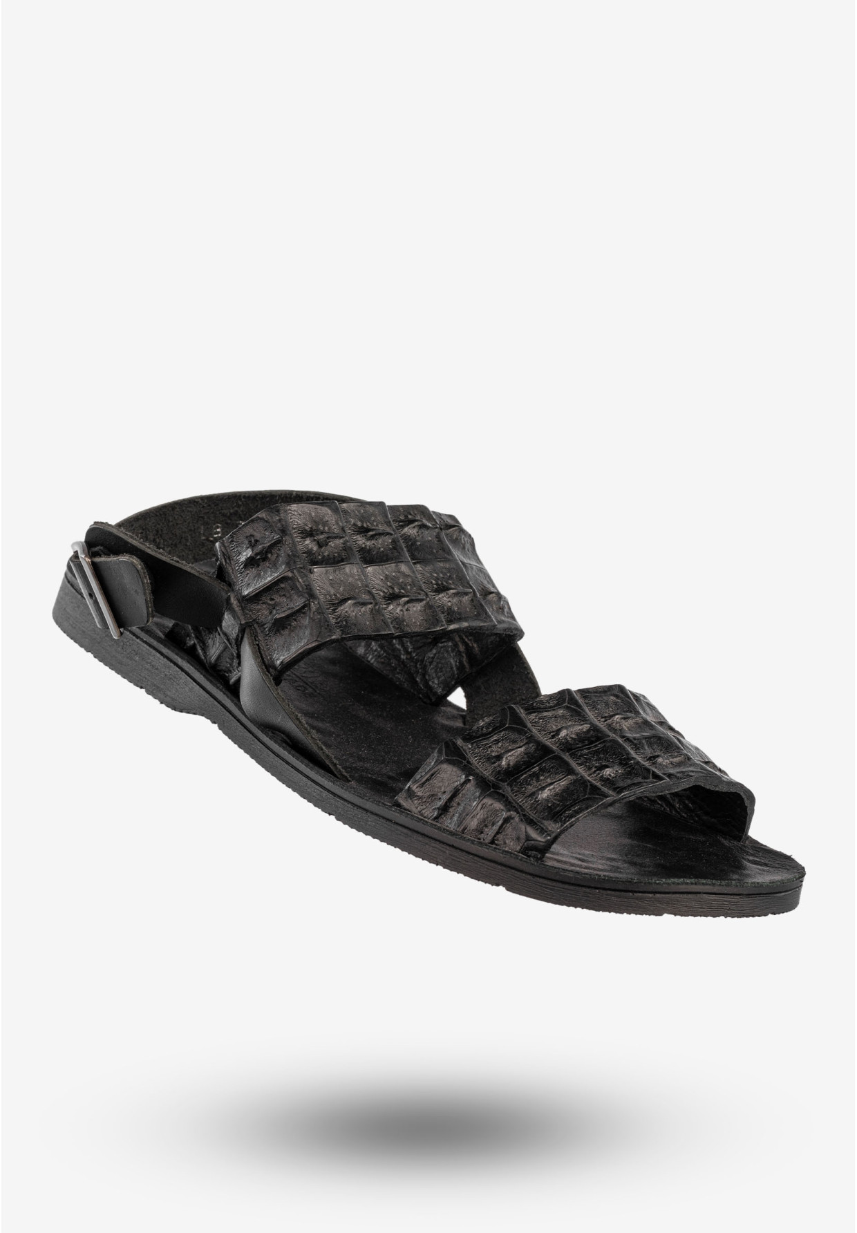 Sandały Męskie Skórzane Buty Eleganckie Wygodne Czarne Tibet