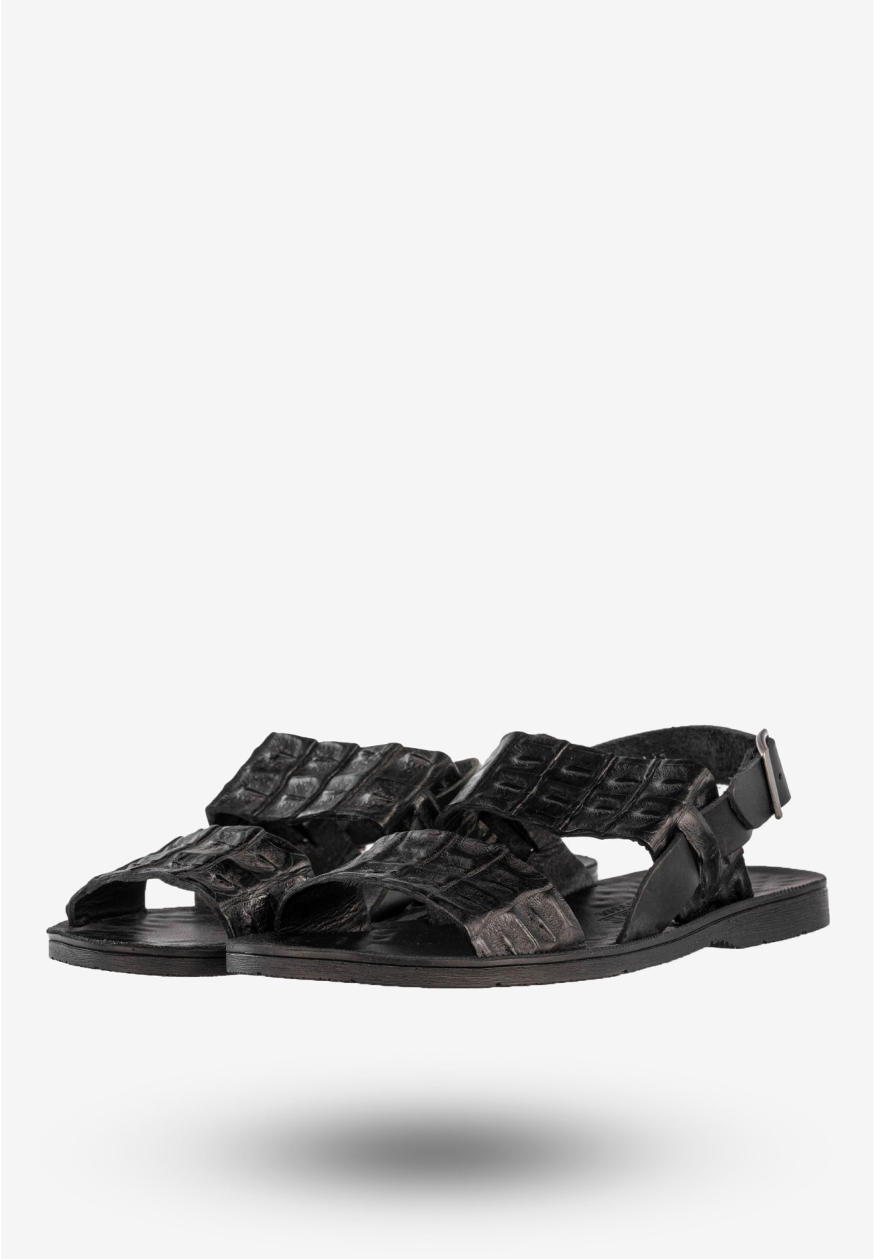 Sandały Męskie Skórzane Buty Eleganckie Wygodne Czarne Tibet