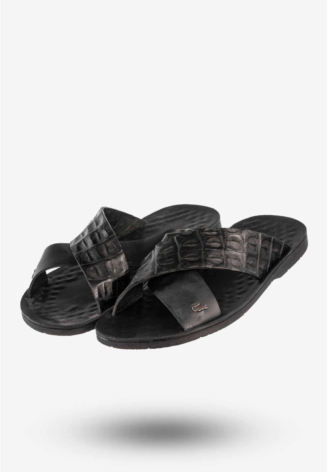 Klapki Męskie Skórzane Buty Eleganckie Wygodne Czarne Tibet