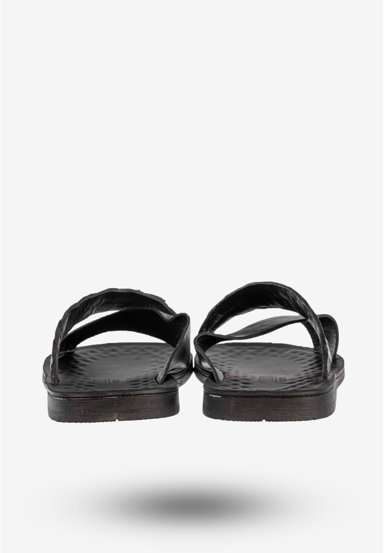 Klapki Męskie Skórzane Buty Eleganckie Wygodne Czarne Tibet