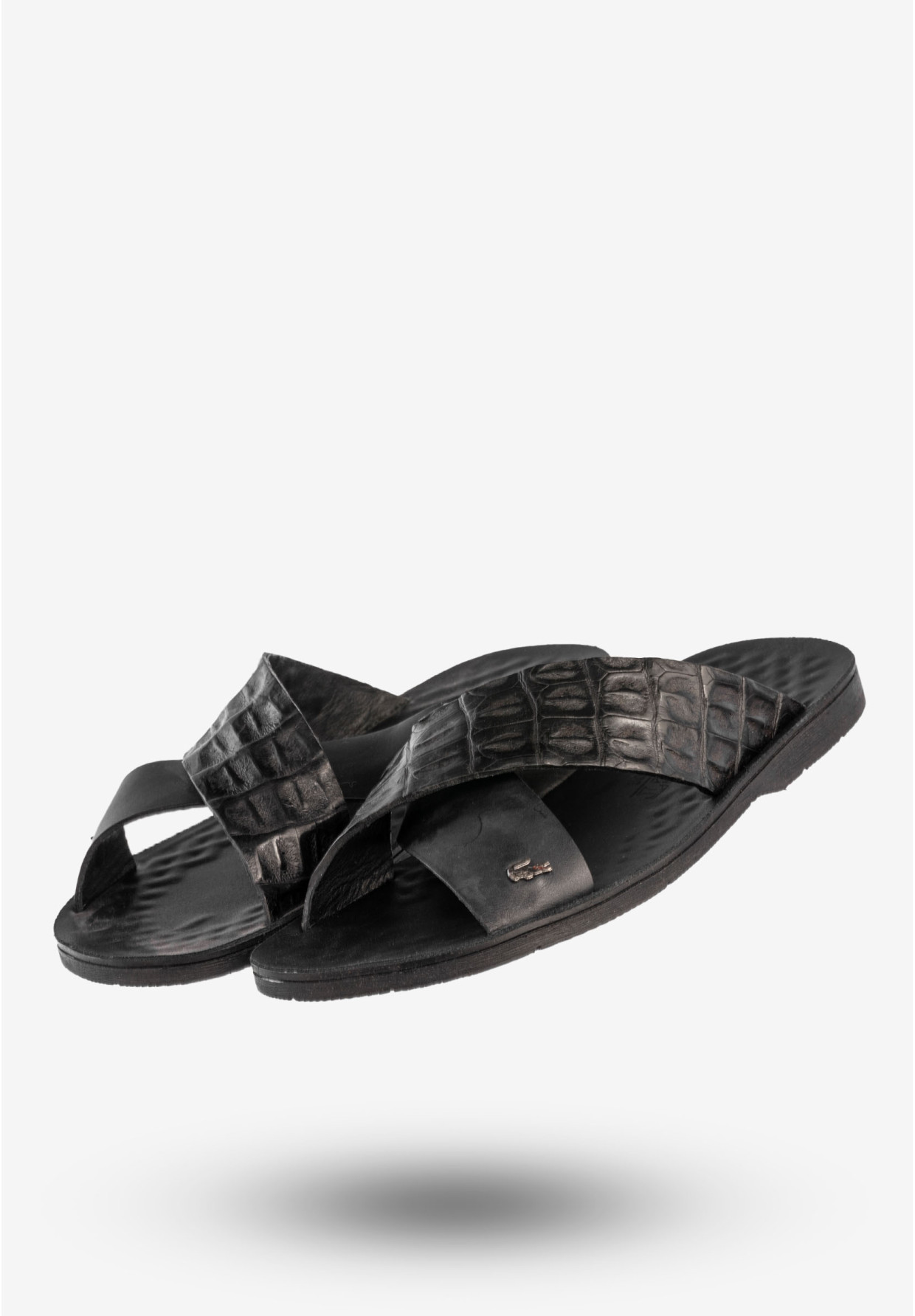 Klapki Męskie Skórzane Buty Eleganckie Wygodne Czarne Tibet