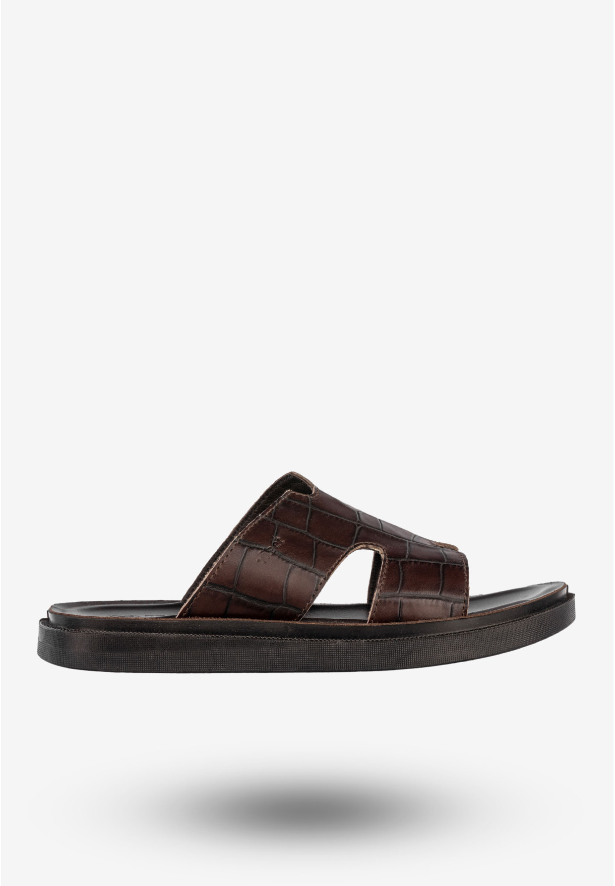Klapki Męskie Skórzane Buty Eleganckie Wygodne Brązowe Tibet