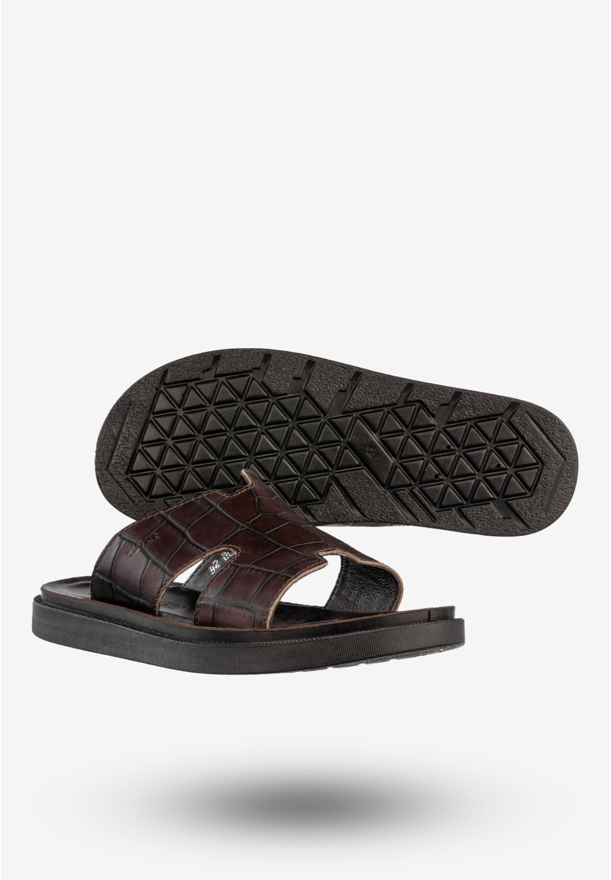 Klapki Męskie Skórzane Buty Eleganckie Wygodne Brązowe Tibet