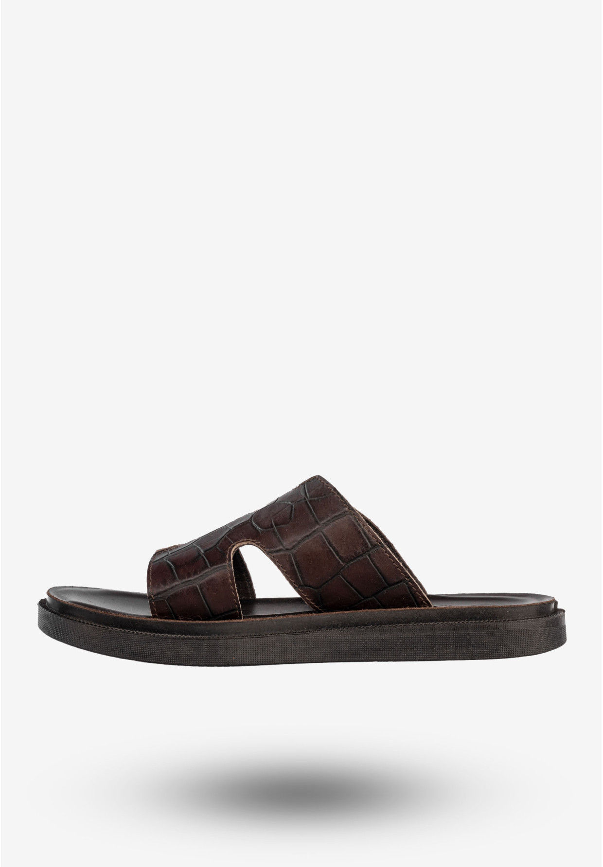 Klapki Męskie Skórzane Buty Eleganckie Wygodne Brązowe Tibet