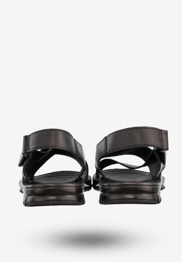 Sandały Męskie Skórzane Buty Eleganckie Wygodne Czarne Tibet