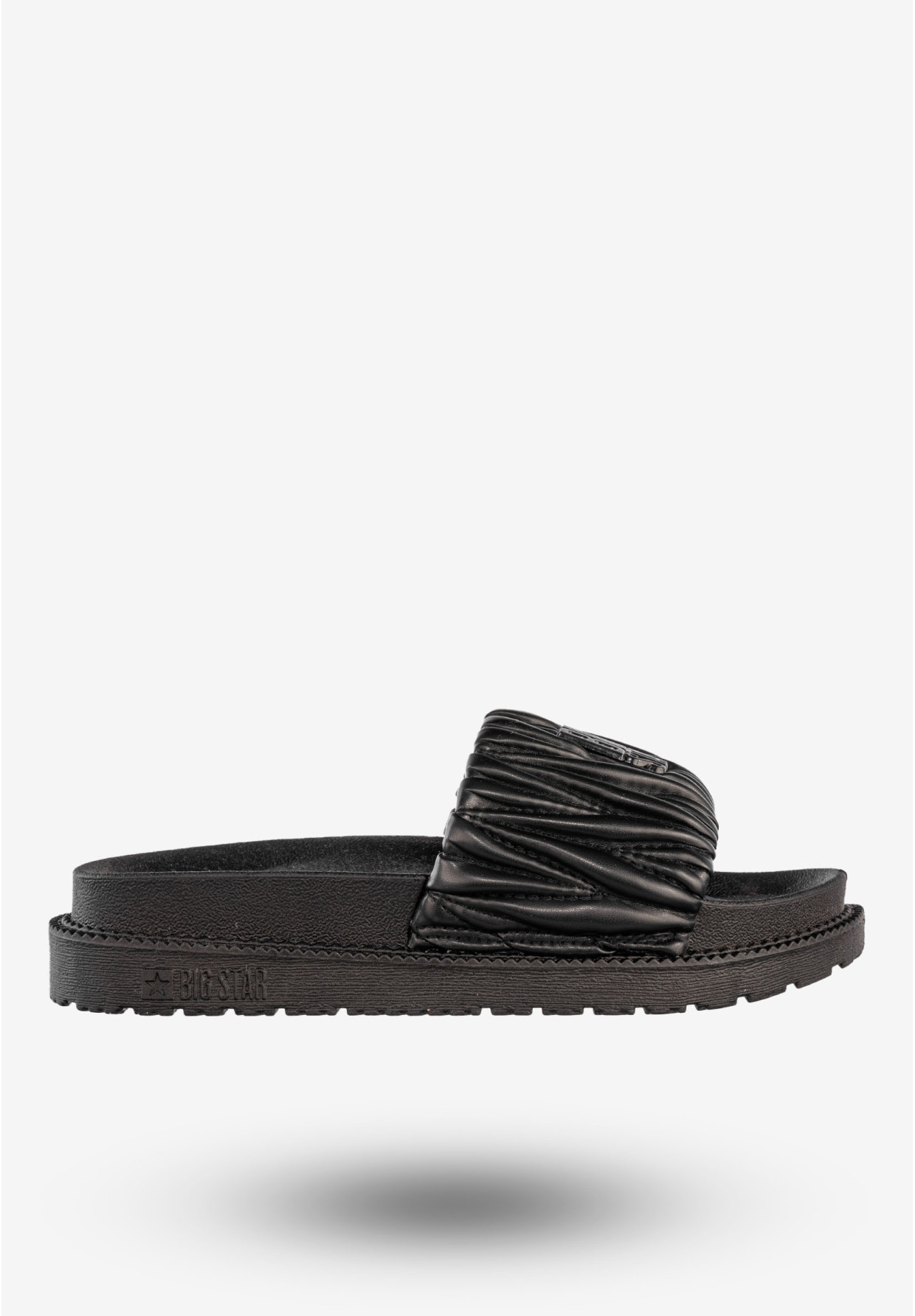 Klapki Damskie BIG STAR Ekoskóra Buty Casual Platforma Czarne NN274A745