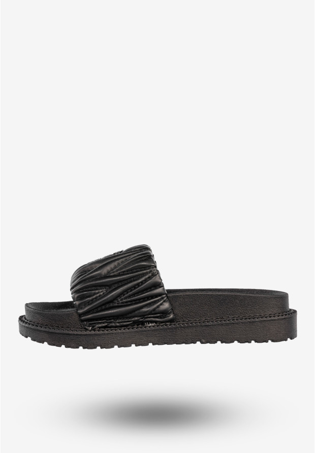 Klapki Damskie BIG STAR Ekoskóra Buty Casual Platforma Czarne NN274A745