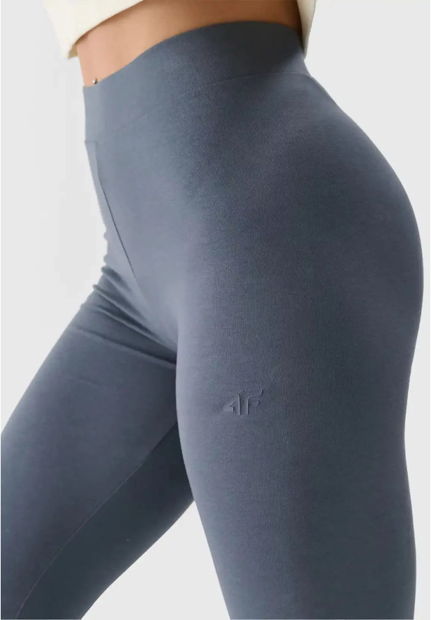 Legginsy Damskie 4F Sportowe Spodnie Dzianina Grafitowe 4FWSS25TTIGF203