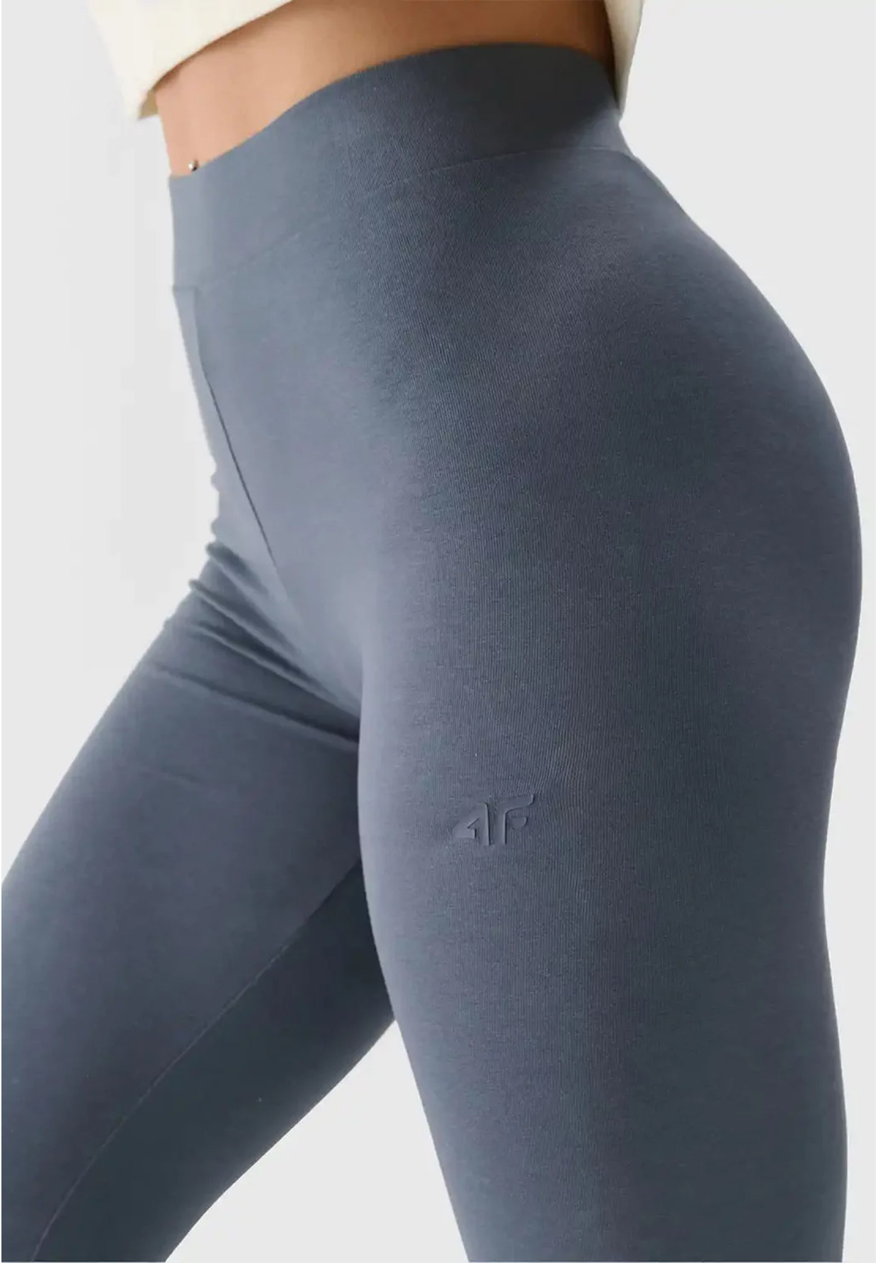 Legginsy Damskie 4F Sportowe Spodnie Dzianina Grafitowe 4FWSS25TTIGF203