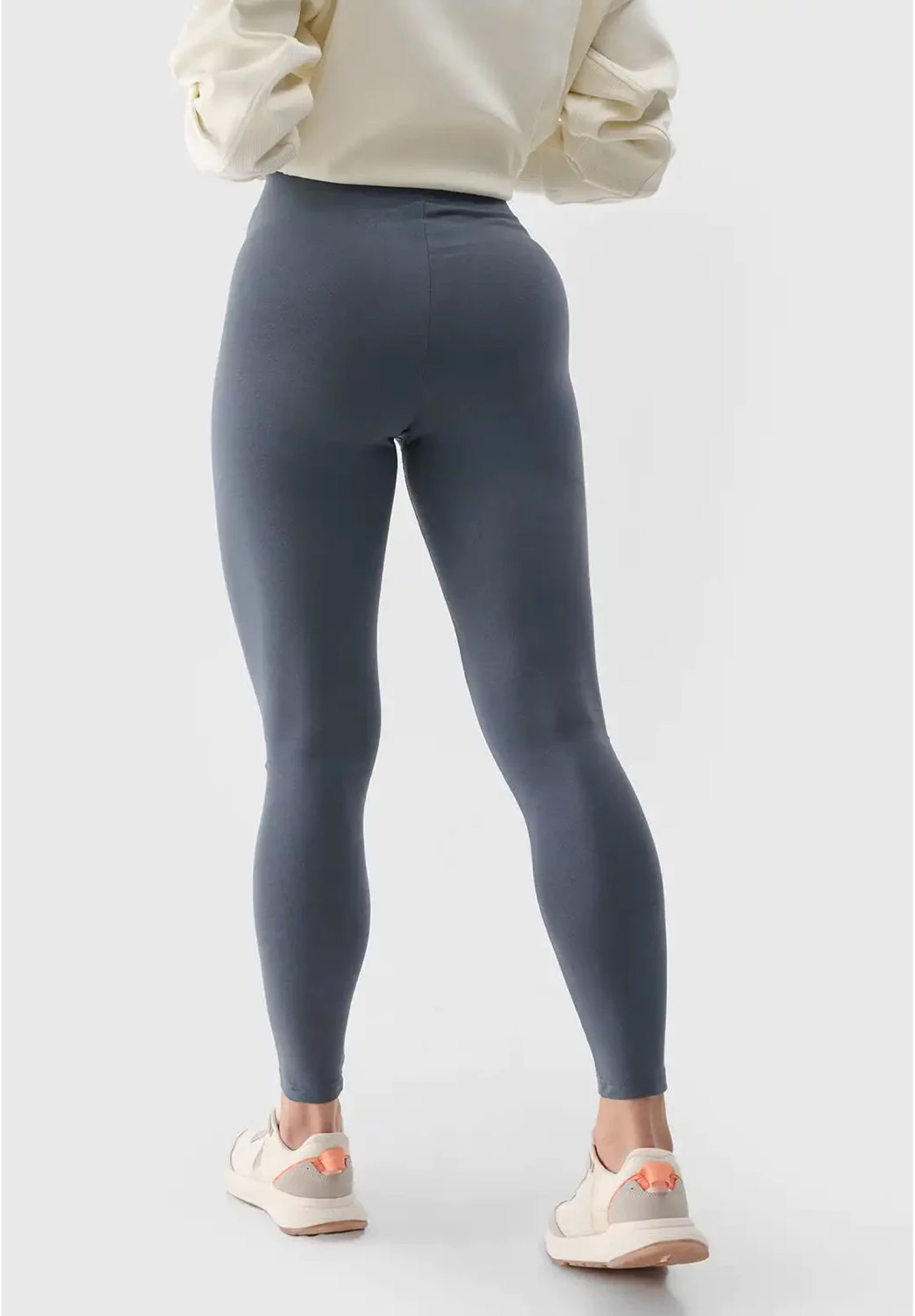 Legginsy Damskie 4F Sportowe Spodnie Dzianina Grafitowe 4FWSS25TTIGF203