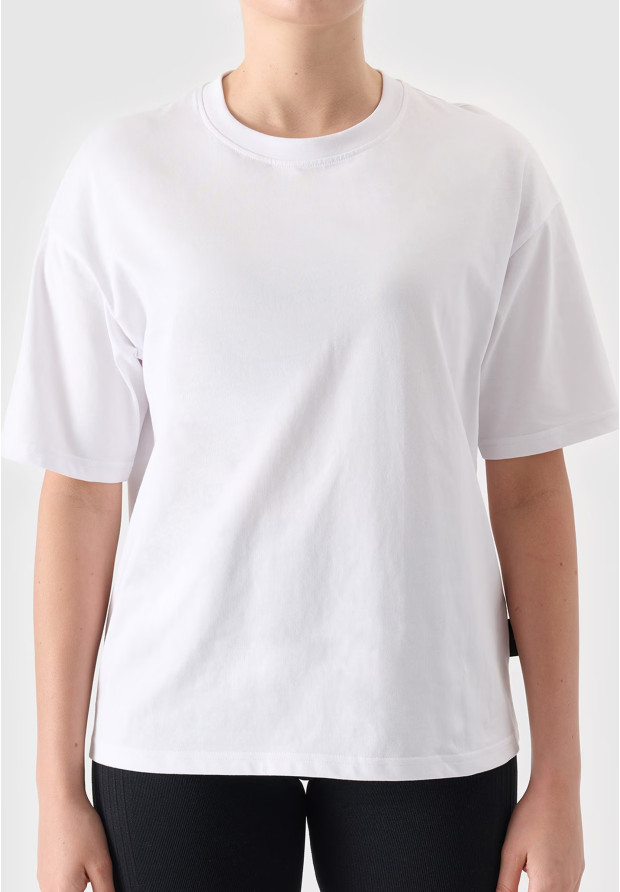 Koszulka Damska 4F T-shirt Oversize Basic Biały 4FRSS24TTSHF2545