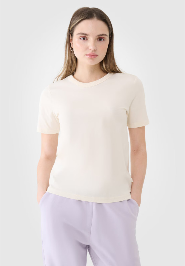 Beżowy t-shirt damski 4F