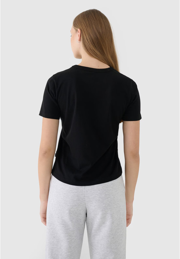Koszulka Damska 4F T-shirt Regular Basic Czarna 4FWSS25TTSHF1991