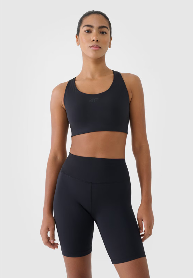 Kolarki Damskie 4F Sportowe Legginsy Spodenki Krótkie Treningowe Czarne 4FWMM00TFSTF080