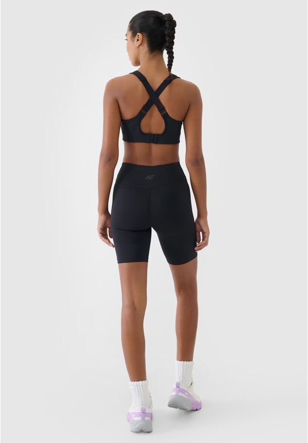 Kolarki Damskie 4F Sportowe Legginsy Spodenki Krótkie Treningowe Czarne 4FWMM00TFSTF080