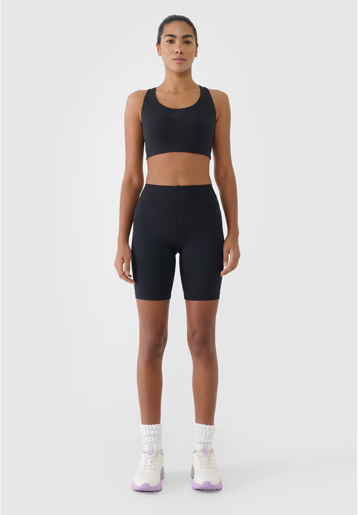 Kolarki Damskie 4F Sportowe Legginsy Spodenki Krótkie Treningowe Czarne 4FWMM00TFSTF080