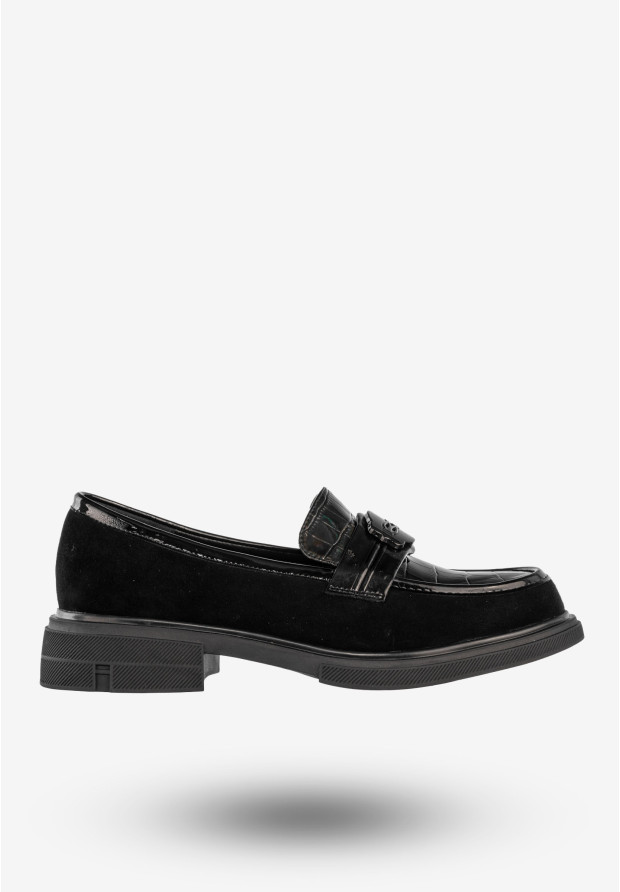 Mokasyny Damskie Skórzane Buty Eleganckie Półbuty Czarne Filippo