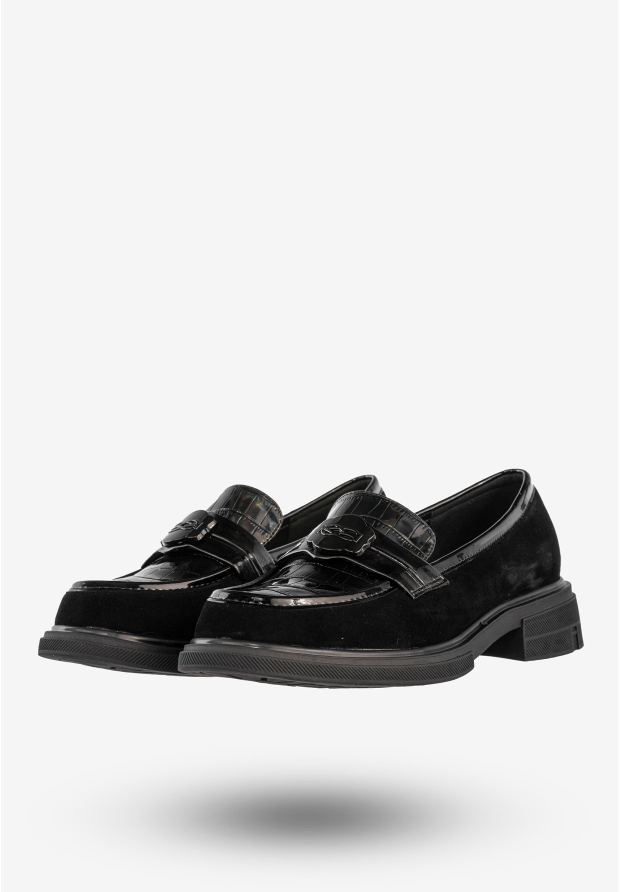 Mokasyny Damskie Skórzane Buty Eleganckie Półbuty Czarne Filippo