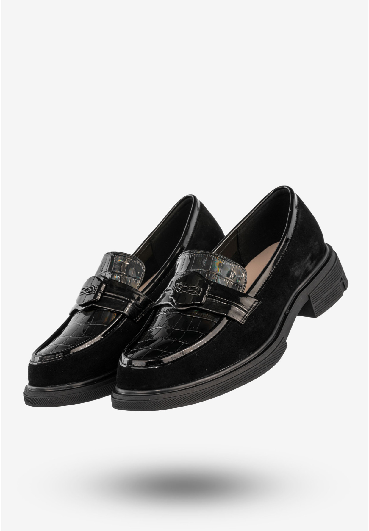 Mokasyny Damskie Skórzane Buty Eleganckie Półbuty Czarne Filippo