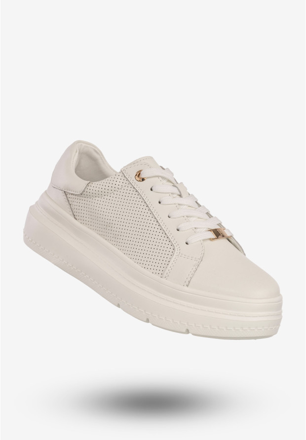 Białe skórzane sneakersy Filippo DP6731/25 WH