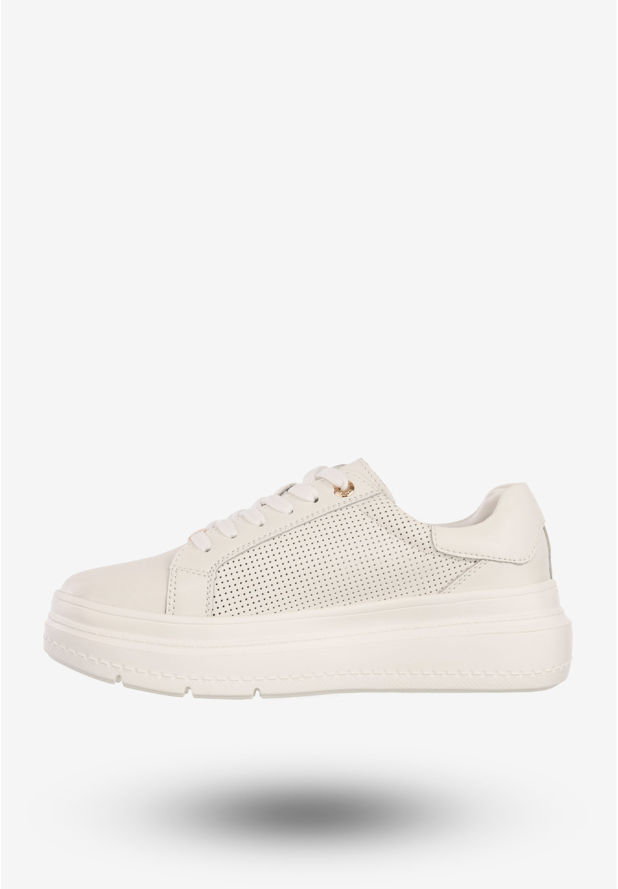 Sneakersy Damskie Skórzane Buty Na Platformie Półbuty Białe Filippo