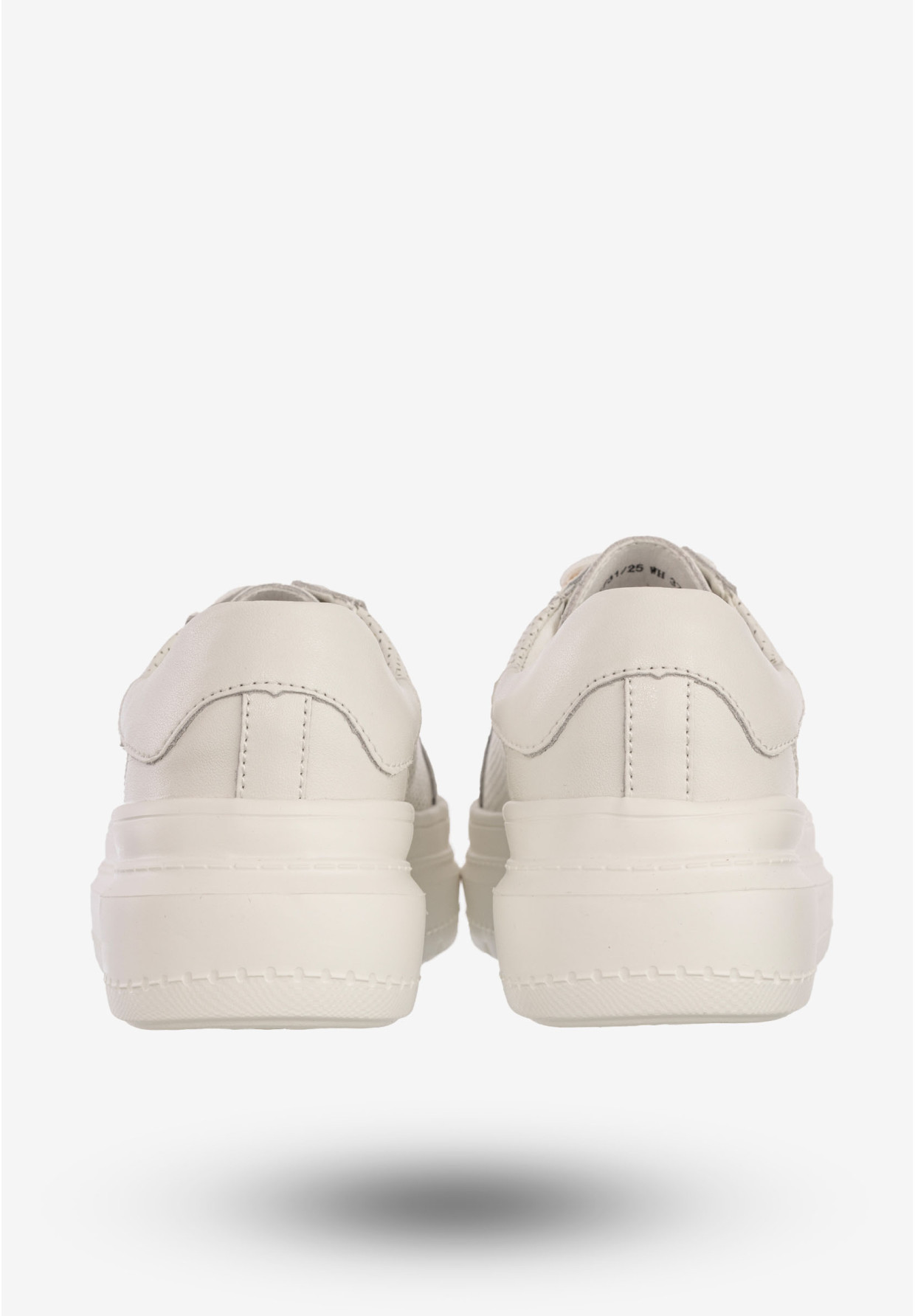 Sneakersy Damskie Skórzane Buty Na Platformie Półbuty Białe Filippo