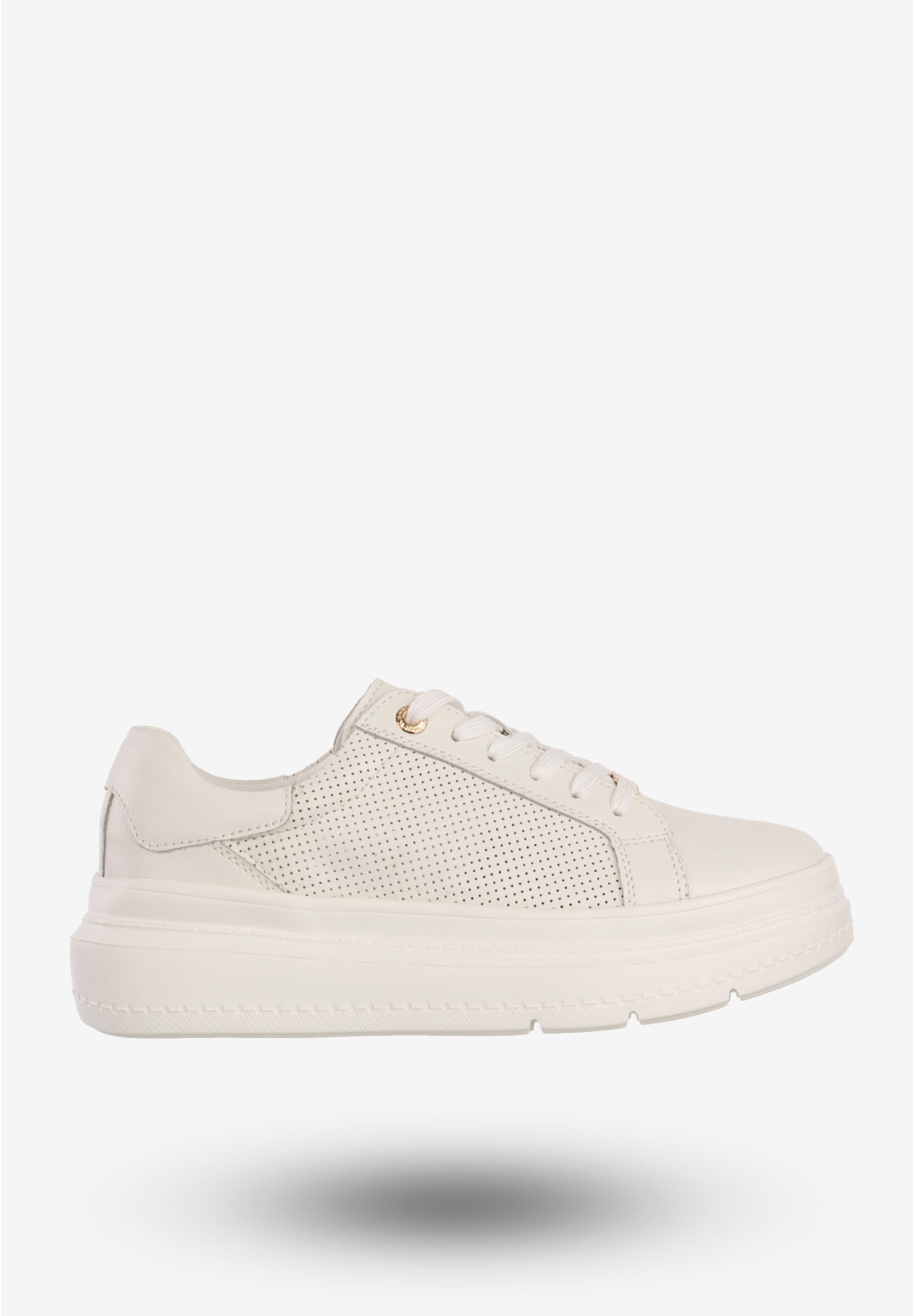 Sneakersy Damskie Skórzane Buty Na Platformie Półbuty Białe Filippo