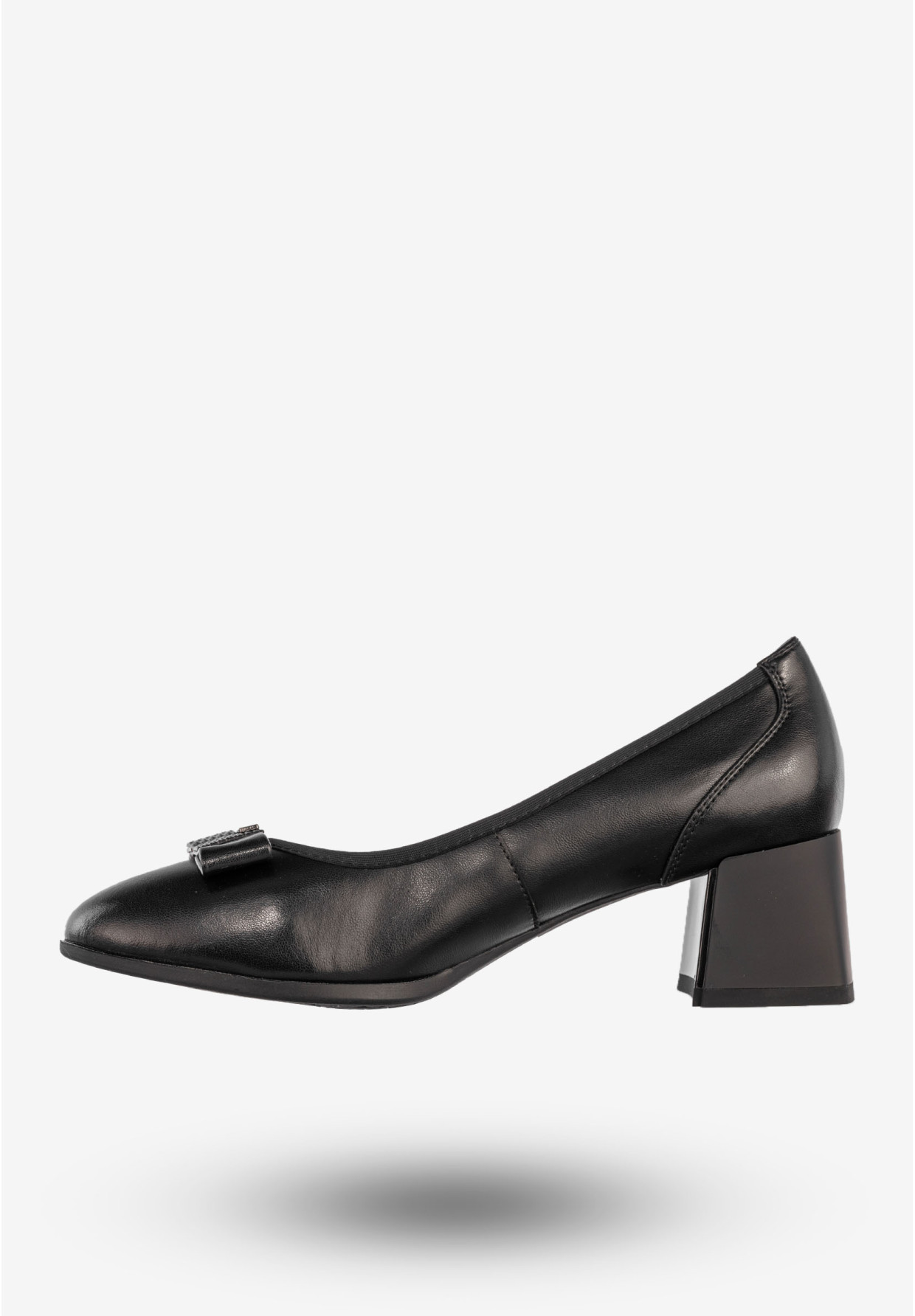 Czółenka Damskie Skórzane Buty na Obcasie Eleganckie Półbuty Czarne Filippo
