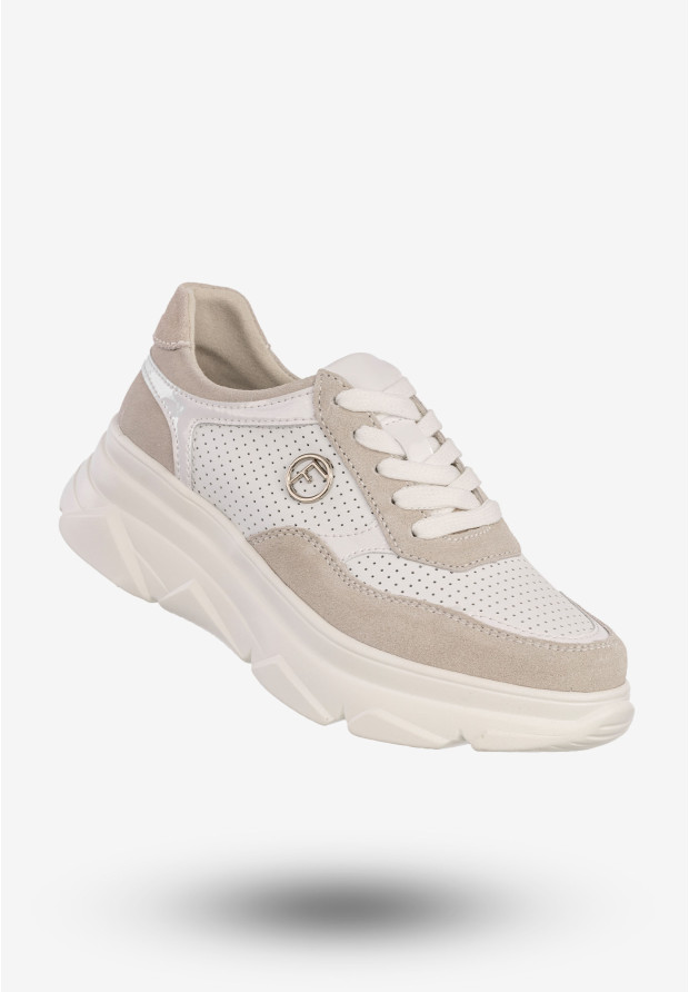 Białe sneakersy damskie Filippo DP6108/24 WH GR