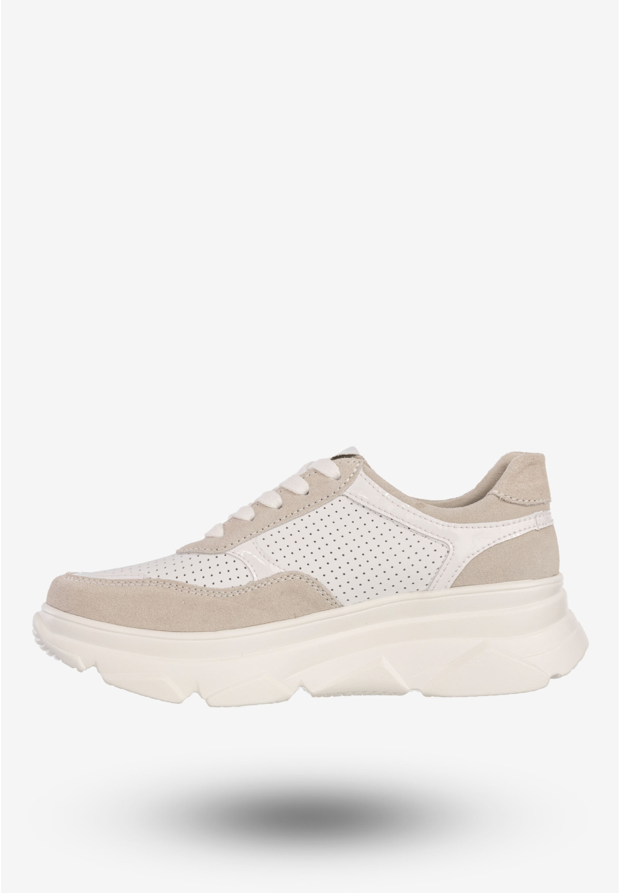 Sneakersy Damskie Skórzane Buty Na Platformie Sportowe Półbuty Białe Filippo
