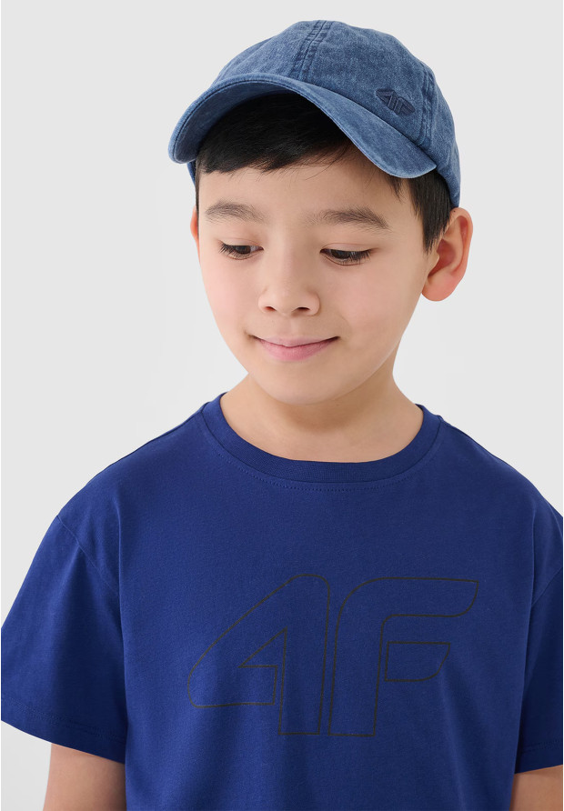 Koszulka Chłopięca 4F T-shirt Z Nadrukiem Granatowy 4FJWSS25TTSHM2325