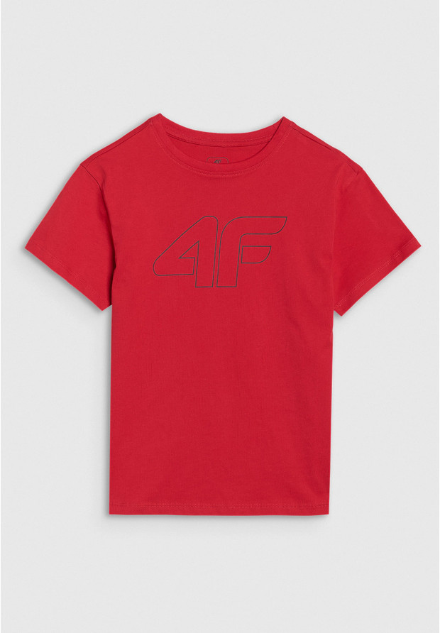 Koszulka Chłopięca 4F T-shirt Z Nadrukiem Czerwony 4FJWSS25TTSHM2325