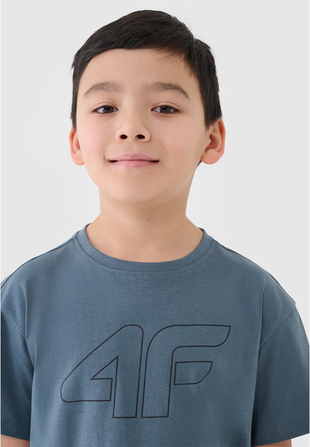 Koszulka Chłopięca 4F T-shirt Z Nadrukiem Szary 4FJWSS25TTSHM2325