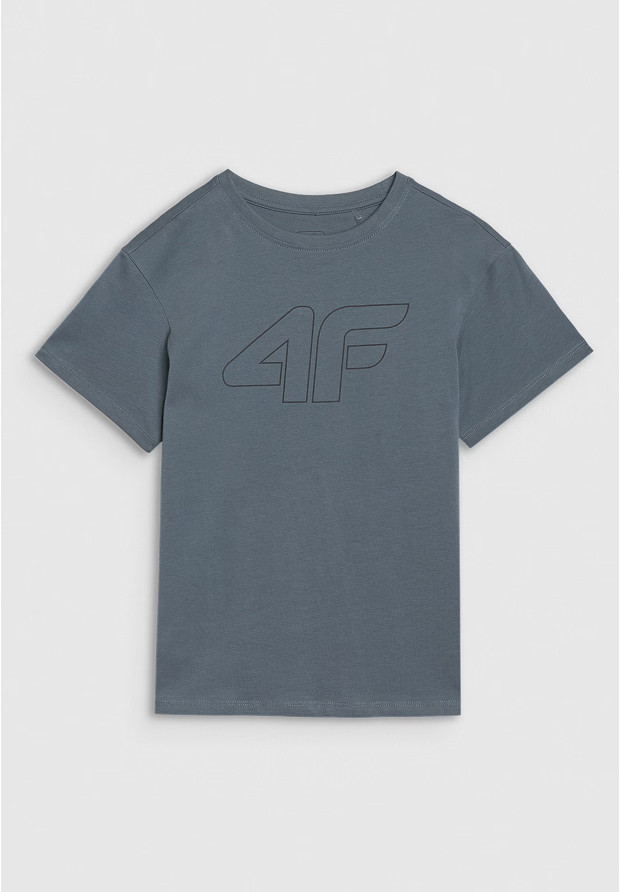 Koszulka Chłopięca 4F T-shirt Z Nadrukiem Szary 4FJWSS25TTSHM2325