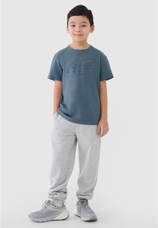 Koszulka Chłopięca 4F T-shirt Z Nadrukiem Szary 4FJWSS25TTSHM2325