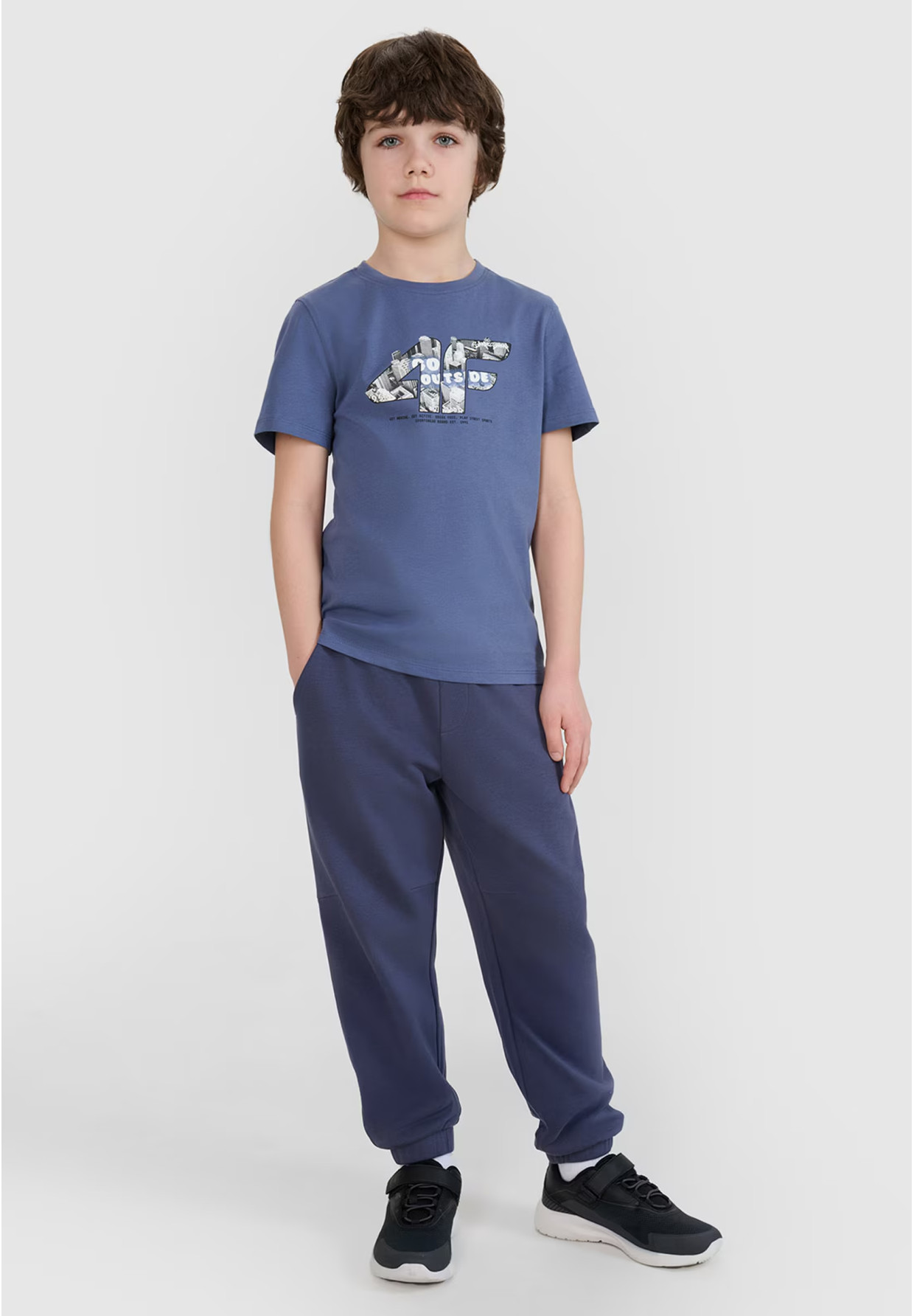 Koszulka Chłopięca 4F T-shirt Z Nadrukiem Niebieski 4FJRSS24TTSHM2210