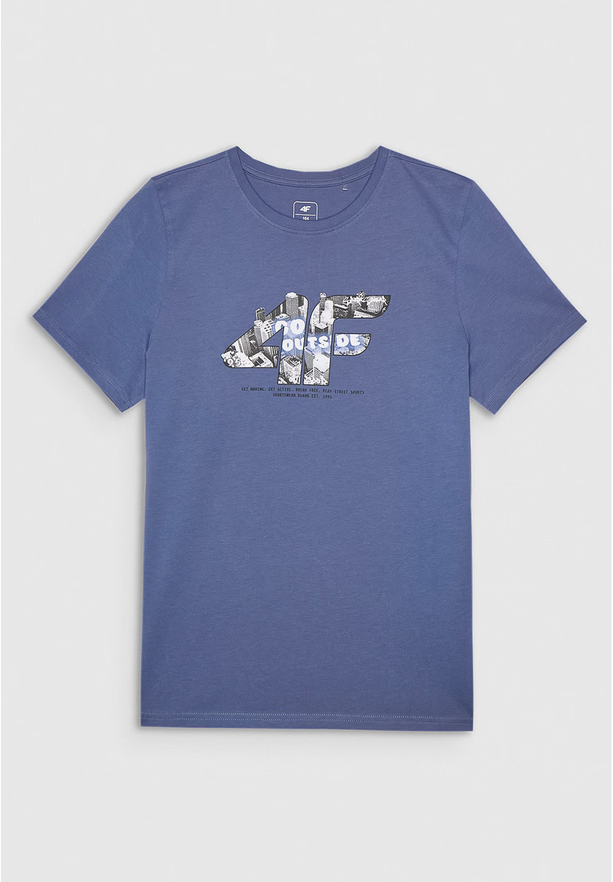 Koszulka Chłopięca 4F T-shirt Z Nadrukiem Niebieski 4FJRSS24TTSHM2210