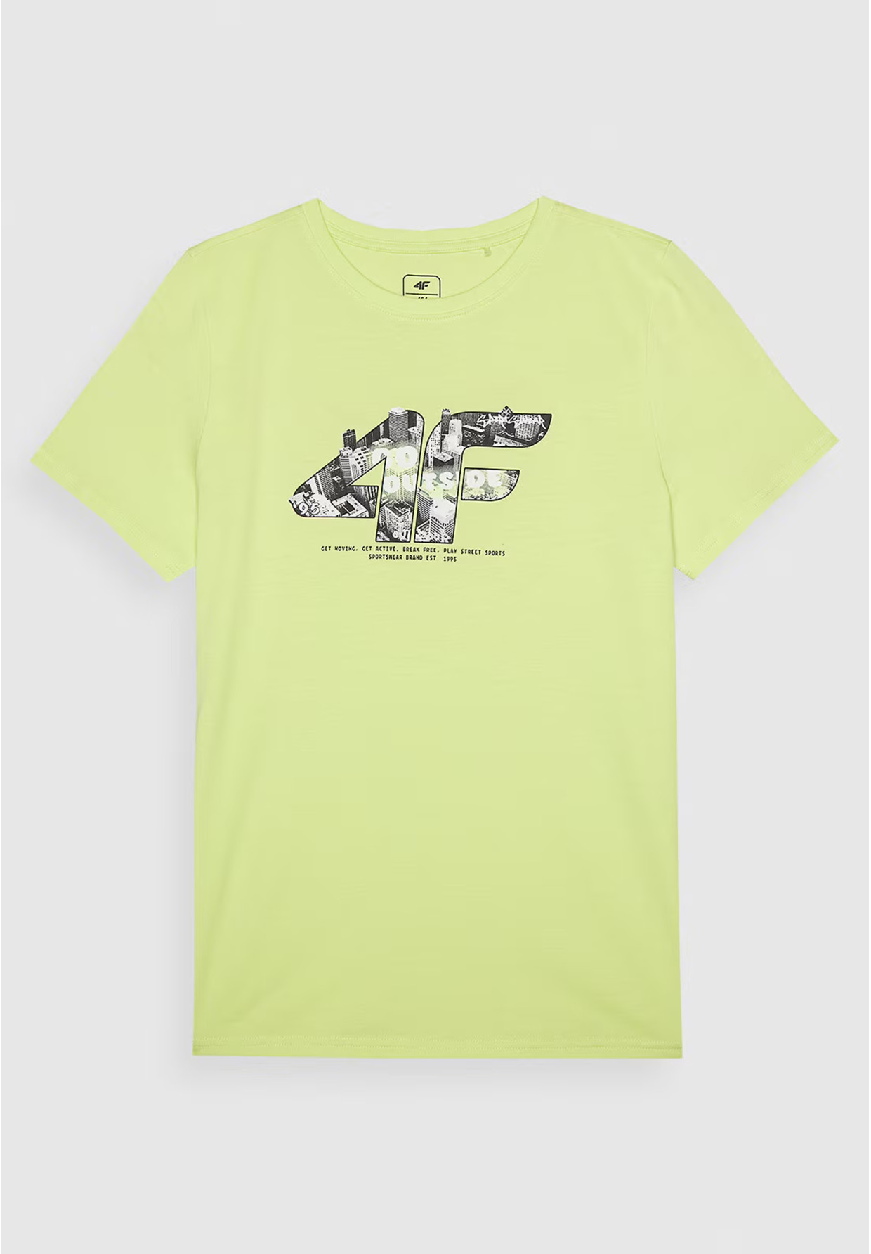 Koszulka Chłopięca 4F T-shirt Z Nadrukiem Jasny Zielony 4FJRSS24TTSHM2210