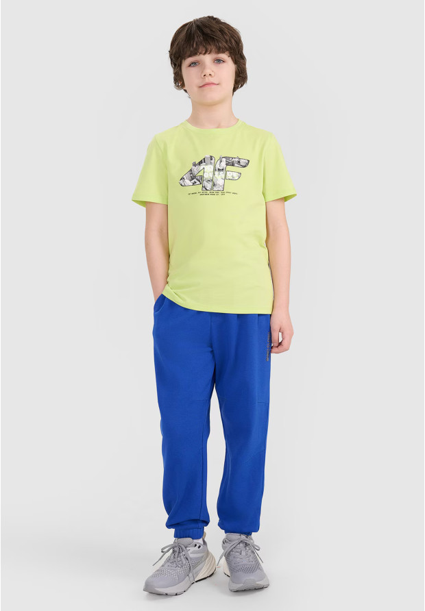 Koszulka Chłopięca 4F T-shirt Z Nadrukiem Jasny Zielony 4FJRSS24TTSHM2210