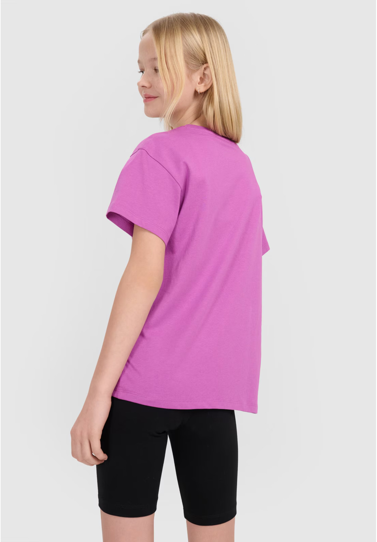 Koszulka Dziewczęca 4F T-shirt Oversize Fioletowa 4FJWSS25TTSHF2327