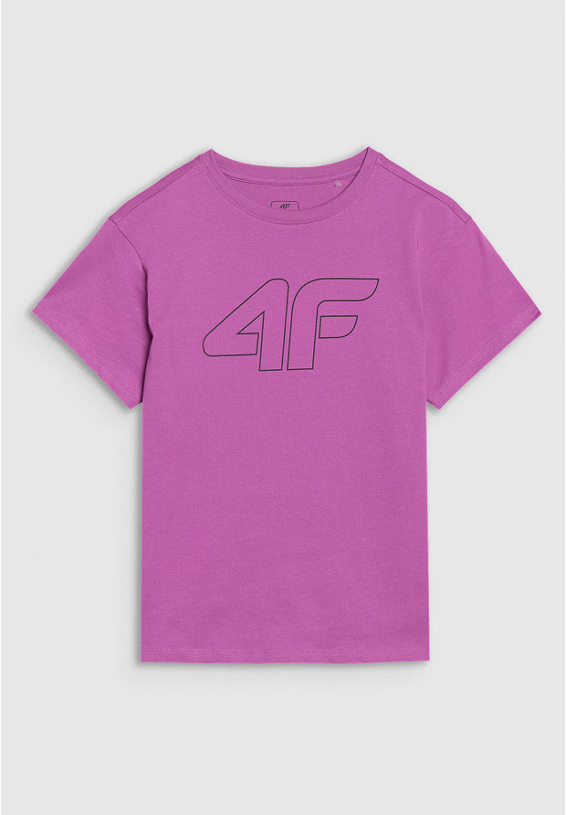 Koszulka Dziewczęca 4F T-shirt Oversize Fioletowa 4FJWSS25TTSHF2327