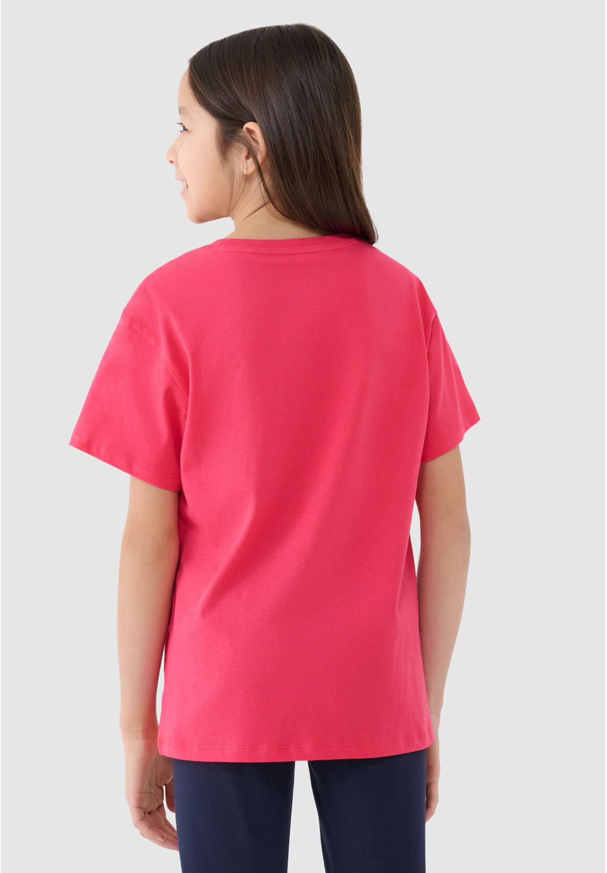 Koszulka Dziewczęca 4F T-shirt Oversize Różowa 4FJWSS25TTSHF2327