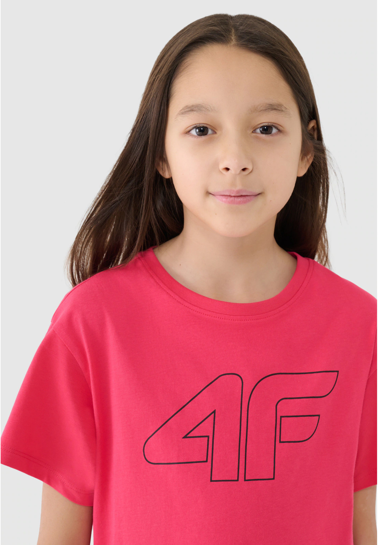 Koszulka Dziewczęca 4F T-shirt Oversize Różowa 4FJWSS25TTSHF2327