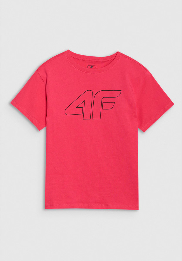 Koszulka Dziewczęca 4F T-shirt Oversize Różowa 4FJWSS25TTSHF2327